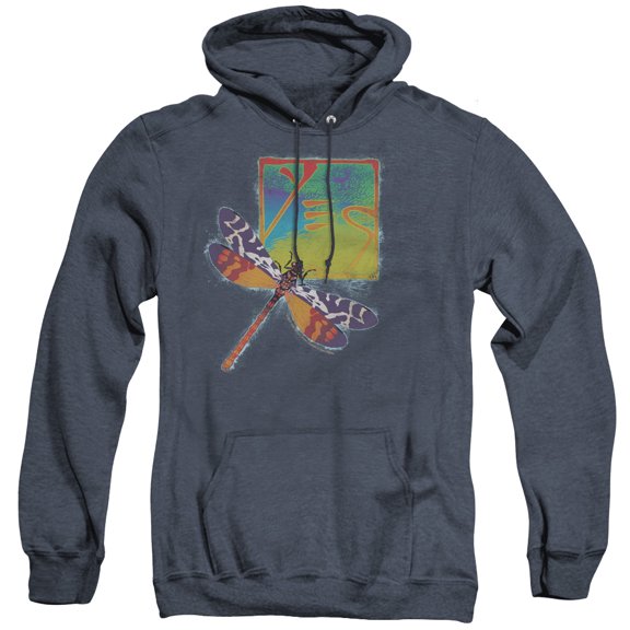 Yes Dragonfly Adult Heather Hoodie Sweatshirt Navy