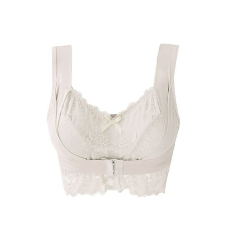 

QWERTYU Womens Front Closure Bras Lace Underwire Plunge Push-Up T-Shirt Bra Coffee M