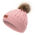 thumbnail image 3 of Dakiuu Kids Winter Hat Boys Girls Baby Toddler Winter Warm Pompom Cables Knit Caps Soft Thermal Ski Beenie, 3 of 7