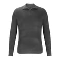 thumbnail image 3 of ZCFZJW Men's 1/4 Zip Turtleneck Sweater, Soft Ribbed Knitted Pullover with High Collar, Loose Fit Long Sleeve Casual Knit Sweatshirt Gray XXXXL, 3 of 5