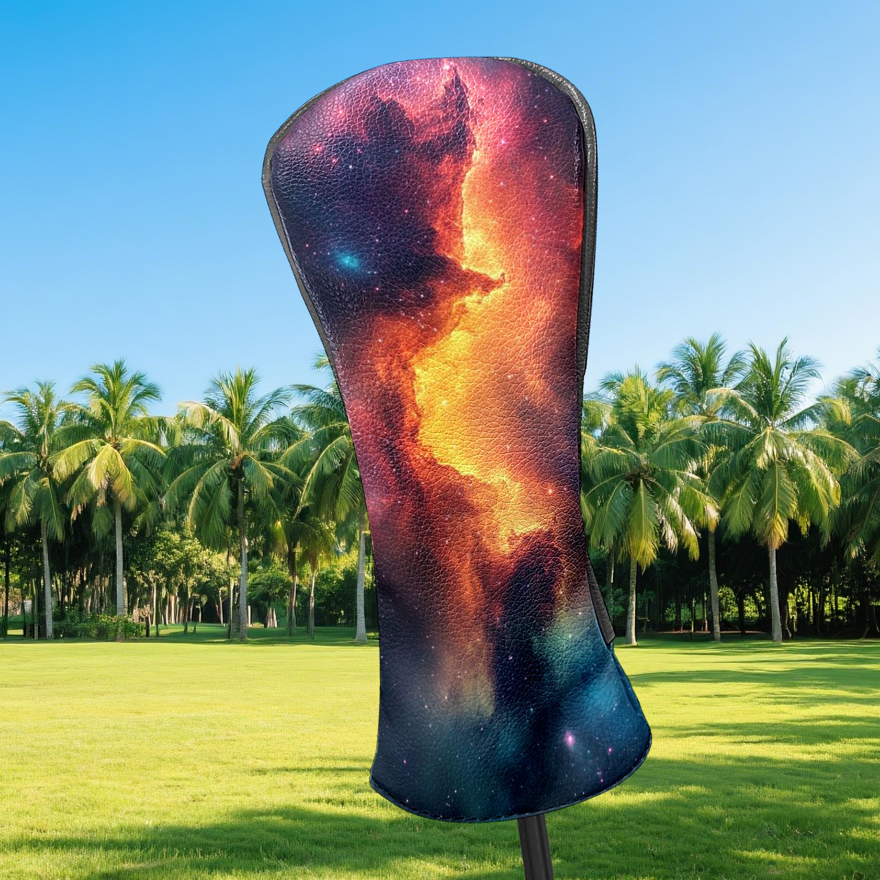 Golf Club Head Covers - Aurora Design, PU Leather, Waterproof, Fits Fairway Woods/Hybrid, Unisex, Fits Most Brands