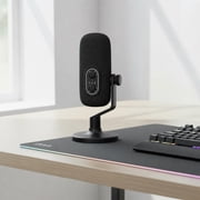 onn USB Tri-Pattern Microphone with Volume/Mute Controls and 3.5mm Headphone Jack, Black