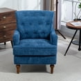 thumbnail image 3 of Living Room Chairs Accent Chair With Comfy Chenille Club Fabric,Comfy Upholstered Living Room Arm Chair,Springs Cushions & Retro Wooden Legs,Fabric Sofa Chair Reading Chair for Bedroom Office,Holds 3, 3 of 11