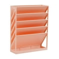 thumbnail image 6 of Mind Reader 5-Tier Vertical File Storage, Desktop Organizer, Wall Mount, Office, Plastic, 13"L x 4.25"W x 16"H, Pink, 6 of 7