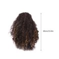 thumbnail image 3 of Wig with Bangs, Wigs for Women, Ladies Front Lace Wig Set Black Mid-length Curly Hair Simulation Wig, 3 of 8