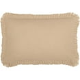 thumbnail image 2 of Burlap Vintage Pillow w/ Fringed Ruffle 14x22, 2 of 4