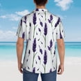thumbnail image 6 of Xecao Lavender Flowers print Hawaiian shirt - a stylish short-sleeve button-down for men, perfect for casual beach and tropical outings., 6 of 9