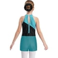 thumbnail image 6 of iiniim Kids Girls Sleeveless Gymnastic Leotard with Athletic Shorts Hair Scrunchie Biketard Dance Outfits Tracksuit Lake Blue 16, 6 of 7