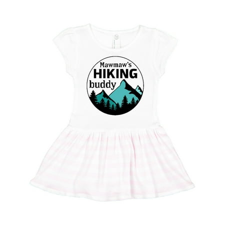 

Inktastic Mawmaw s Hiking Buddy with Mountains and Trees Gift Toddler Girl Dress