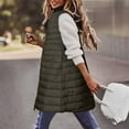 thumbnail image 6 of Fashionable Women's Long Down Vest Women's Casual Sleeveless Hooded Down Vest Jacket for Fall and Winter, Lightweight, Winter Clothes for Women,Army Green,L, 6 of 6