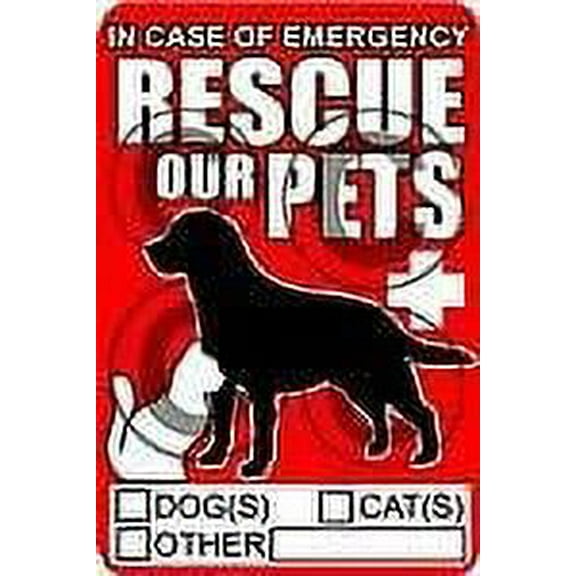 Rescue Pets Decal 3.6" x 6" Save cat Dog fire Alert Emergency Window 3M Reflective sticker