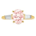 thumbnail image 7 of Three-Stone Engagement Ring for Women - 2.5ct Simulated Pink Diamond in 14K Yellow Gold Promise Ring, 7 of 7