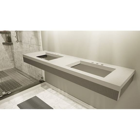 The Original Free Floating Vanity Kit with Concrtete mesh Board® - Original Vanity Bracket® 46"