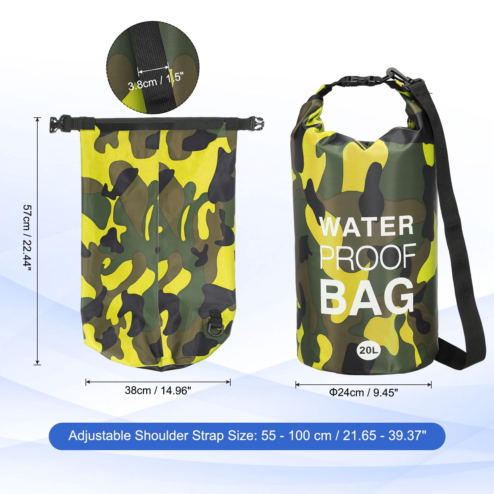Waterproof Dry Bag, Water Proof Bags Whistle Yellow Camouflage 20L