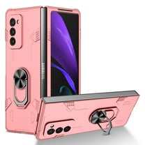 Galaxy Z Fold 2 Case,Rugged Military Grade Anti-Fall Shockproof Heavy Duty Protective Phone Case with Kickstand Magnetic Ring Stand Full Body Case For Samsung Galaxy Z Fold 2 5G,Pink