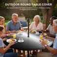 thumbnail image 3 of Round Outdoor Tablecloth with Umbrella Hole and Zipper, Black Grey Ombre Tablecloth with Elastic Waterproof, Aesthetics Modern Abstract Art Gradient Patio Table Covers for 31" - 35" Pool Tables, 3 of 9