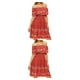 thumbnail image 4 of Vestido corto bohemio Minnieouse floral con hombros descubiertos de algodón Rojo L 2piezas, 4 of 6