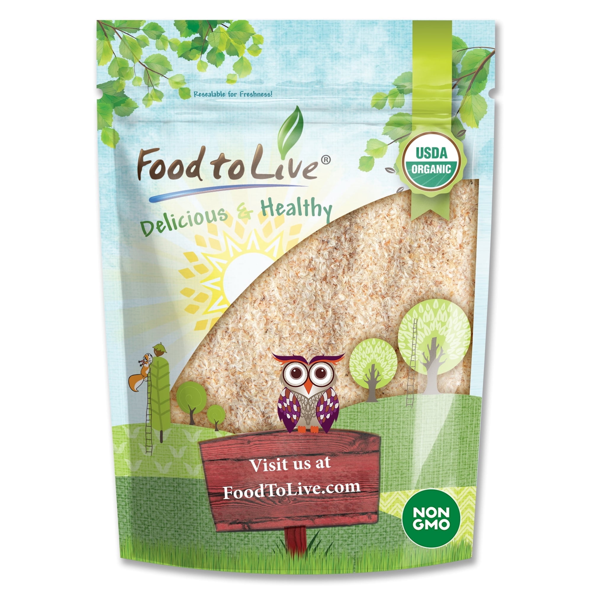 Organic Whole Psyllium Husks, 2 Pounds - Non-GMO, Kosher, Raw, Vegan - by Food to Live