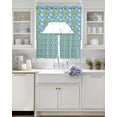 thumbnail image 4 of Tropical Floral Kitchen Curtains Set for Windows 3 Piece Cafe Curtains 36 Inch Length Swag Curtains Valances and Tier Set Summer Monstera Leaves Boho Watercolor Blue Drapes for Bedroom Bathroom, 4 of 6