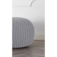 thumbnail image 5 of Urban Shop Round Solid Print Polyester Pouf, Gray, 5 of 5