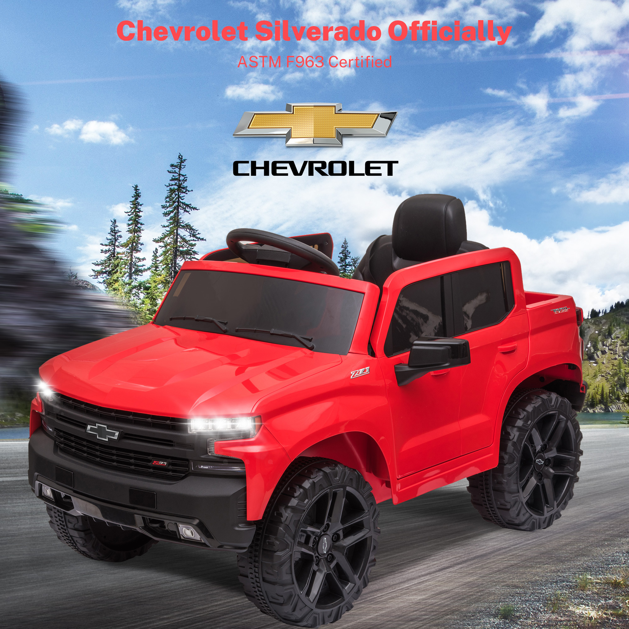 4 Tries Vehicles Kids Toy Car with Remote Control, SEGMART 12V Kids 12 Volt Electric 4 Tries