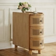 thumbnail image 6 of Tribesigns Solid Wood End Table, 3-Drawer Rattan Side Table, Night Stand with 3 Rattan Drawers, 6 of 7