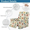 thumbnail image 5 of FUIALDOLG Color Dog Paw Pattern Chair Cover for Recliner 4-Pieces Stretch Slipcover Set Washable Reclining with Storage Pockets Furniture Protector for Home Decor, 5 of 7