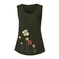 thumbnail image 2 of Tiqkatyck Tank Tops for Women Trendy Women's 2025 Chic Round Neck Short Sleeve Shirts 2D Printed Casual Loose Fit Vest Sleeveless Tunic Tops Summer Tops for Women Army Green L, 2 of 7