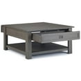 thumbnail image 4 of Pemberly Row SOLID ACACIA WOOD 38"W Square Rustic Coffee Table in Farmhouse Gray, 4 of 8