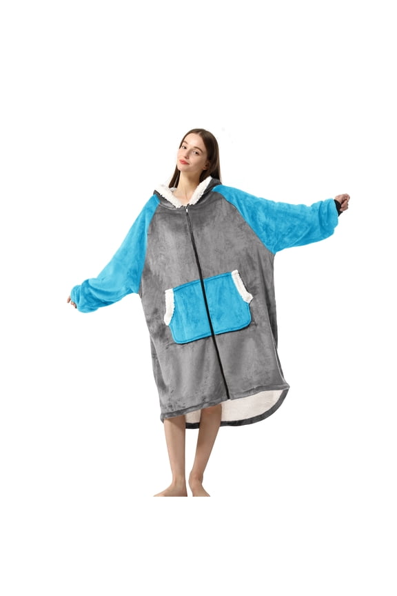 Oversized Wearable Blanket Hoodie, Sherpa Blanket Hoodie Sweatshirt for Adults Womens Men