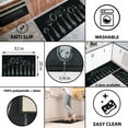 thumbnail image 5 of Black Wool-Effect Kitchen Mat with Chic Cutlery Print 32 x 20 Inches, 5 of 5