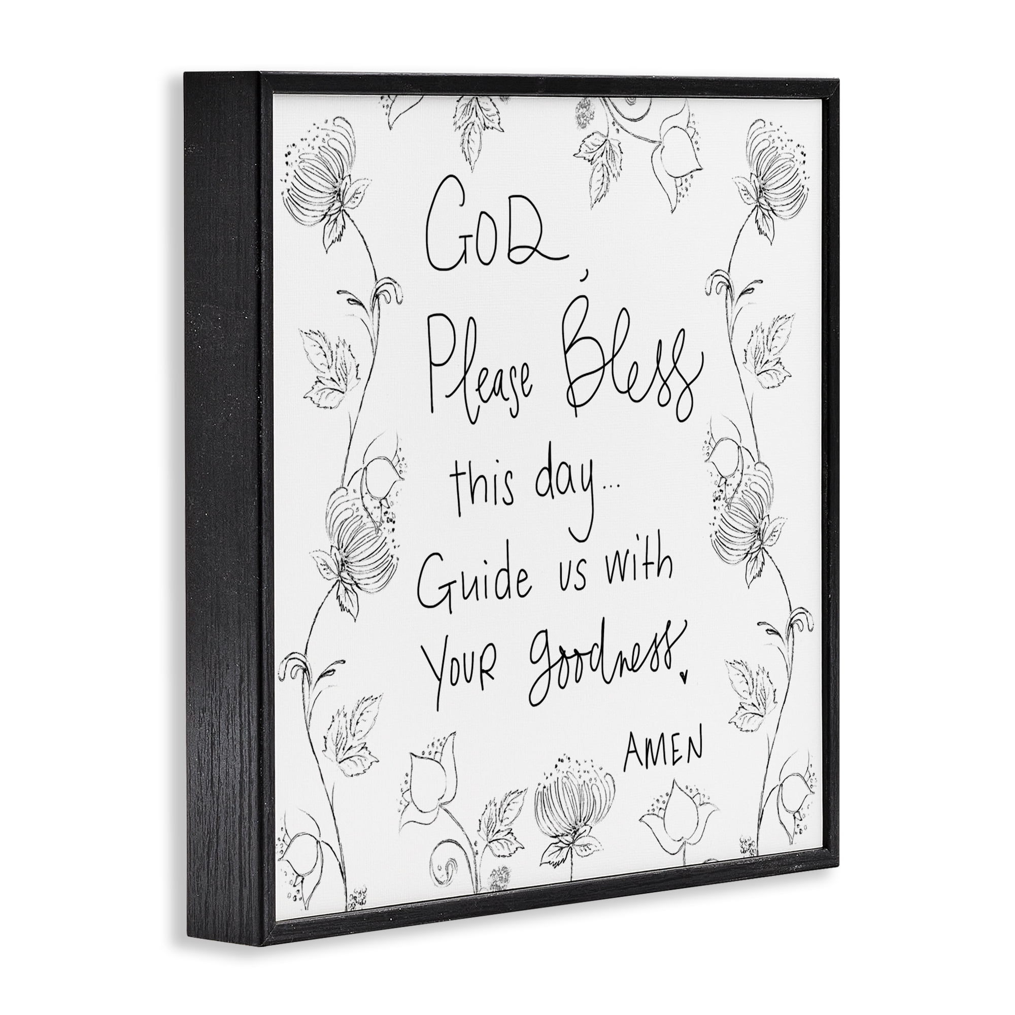Stupell Industries God Bless This Day Black Framed Giclee Art, design by Patricia Pinto