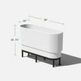 thumbnail image 4 of Veradek Demi Series Raised 30" Long Plastic-Stone Planter - (White/Black, 2 Pack), 4 of 9