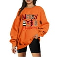 thumbnail image 2 of Pntutb Mujer Moda Suelta Manga Larga Cuello Redondo Blusa Navidad Impresión Camiseta tops Pntutb Pntutb-5824, 2 of 5