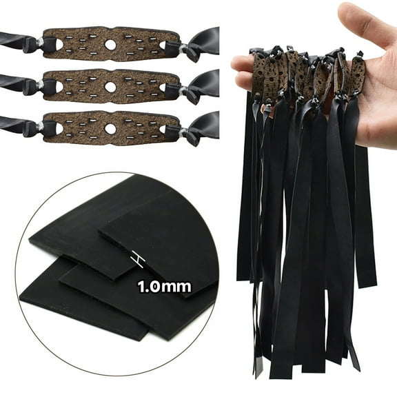 Piaoyu 10 Pcs Slingshot Bands Elastic Rubber Catapult Shooting Flat Bands