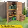 thumbnail image 6 of Aivituvin Outdoor Storage Cabinet with Adjustable Shelves, Metal Frame, Waterproof Storage Shed with Floor for Garden Tools, Brown, 6 of 9