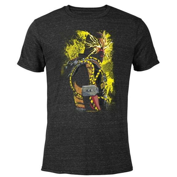 Marvel Spider-Man: No Way Home Electro Illustrated - Short Sleeve Blended T-Shirt for Adults ā Customized-Black