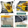 thumbnail image 6 of Set of 4 18x18 Flower Throw Pillow Covers Yellow Gray Black Decorative Pillow Covers Bed Sofa Couch Pillow Covers Yellow Fall Sunflower Linen Farmhouse Square Pillowcases Summer(Yellow Black), 6 of 6