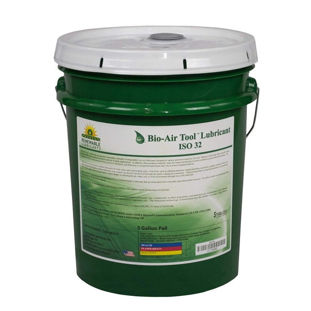 Renewable Lubricants Bio-Air Tool ISO 32 Lubricant Oil, 5 Gallon Pail