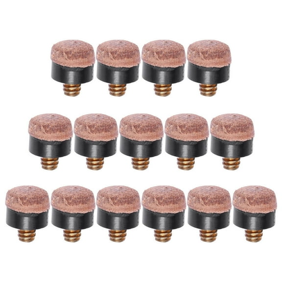 OFFIGAM 30 Pcs Brown Metal Screw-On Pool Cue Tips Replacement for Billiard Snooker Cues and Easy to Install