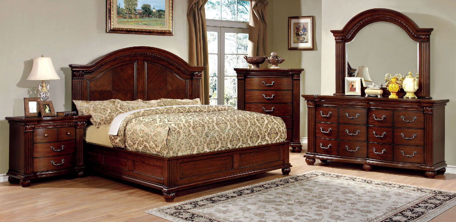 Traditional Formal Look Cherry Finish Solid Wood Wooden HB ...