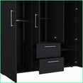 thumbnail image 4 of Armoires & Wardrobes, Modern Wardrobe with Expansive Storage & Metal Accents | Black | Particle Board, 4 of 7
