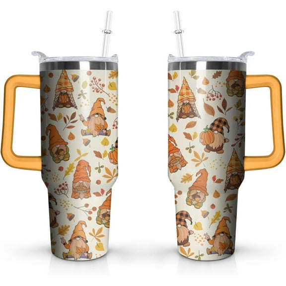 40 oz Fall Gnome Tumbler with Handle