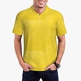 thumbnail image 2 of Balery Yellow Glitter Printed Men’s Short Sleeve Polo Shirt, Midweight Men's Shirt,Golf Polo shirts -Large, 2 of 8