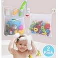 Jeexi Bath Toy Organizer Storage Mesh 2 Pack with ABC Letters & 09 Numbers, Hanging Baby Bath