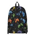 thumbnail image 3 of Game Controller Black Pattern Backpack for School, Cute School Bag with Adjustable Shoulder Straps and Padded Back, 15.7"x11.8"x5.5", 3 of 5