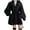 Black, variant on Womens Fashion Coat Short Wool Coat Lantern Sleeve Peacoat Lapel Collar Trench Coats Single Breasted Belt Outwear Elegant Trendy Overcoat Winter Warm Outerwear Office Vacation