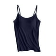 thumbnail image 2 of Women's Camisole with Built in Padded Bra Adjustable Spaghetti Strap Tank Top Cami Comfort Dark Blue S, 2 of 6