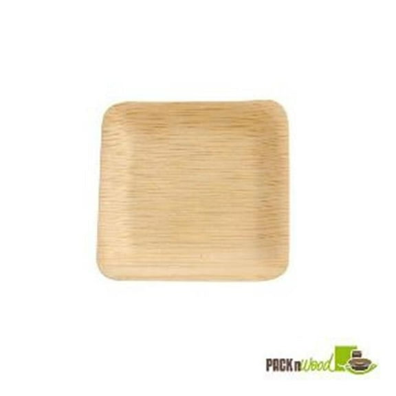 Bamboo Veneer Square Plate --3.5 in.