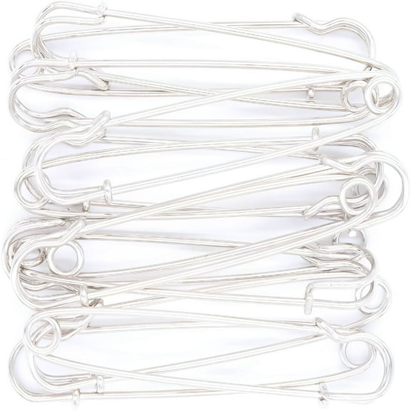 VANIDO Heavy Duty Safety Pins - Stainless Steel Safety Pins for Blankets/Skirts/Kilts/Crafts Metal Large 15pcs in Bulk (3/4 inch)